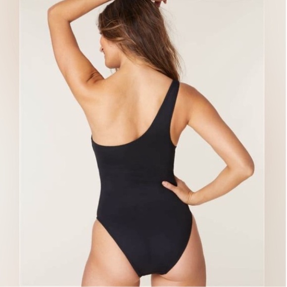 Andie Swim The Nantuckit One-Piece One-Shoulder Swimsuit Black - Picture 2 of 7